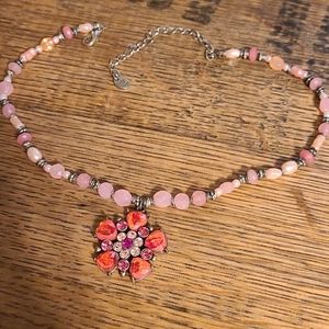 Pretty pink pendant necklace